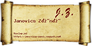 Janovics Zénó névjegykártya